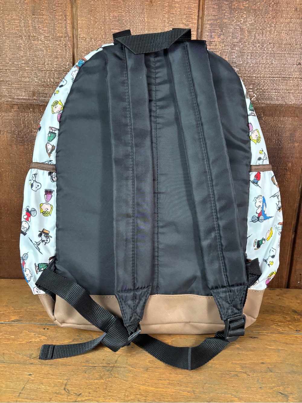 Peanuts Snoopy & FriendsWhite Character Print Backpack with Brown Base and Trim - Picture 2 of 10